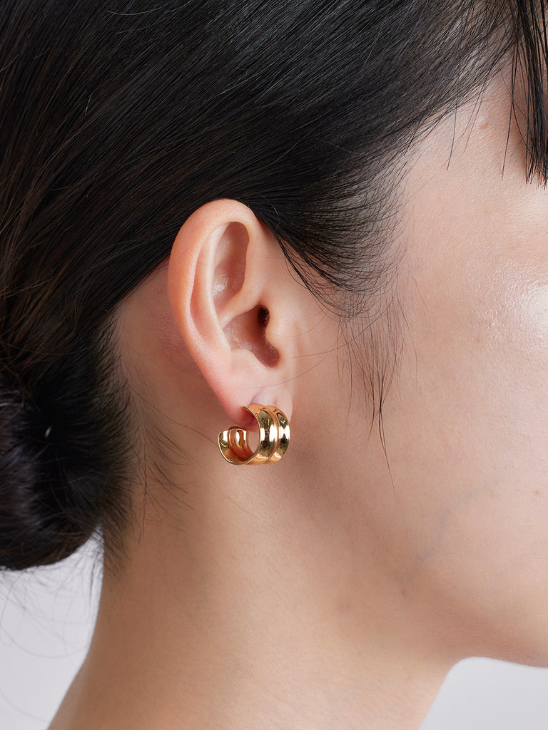 Gray earrings in gold - small