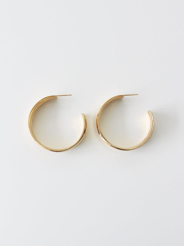 Gray earrings in gold - Large